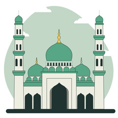 Vector illustration of mosque traditional.
