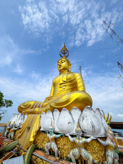 The buddha at the top of Tiger cave temple. Wat Tham Seua (Tiger Cave) is at Krabi, Thailand 
