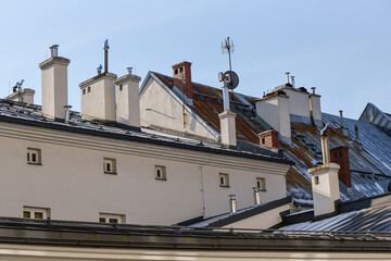 Bielsko Biała, stare zabytkowe kamienice, luty 2025. © Elżbieta Kaps