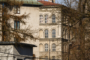 Bielsko Biała, stare zabytkowe kamienice, luty 2025. © Elżbieta Kaps
