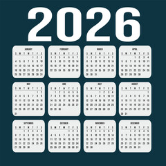 minimal style 2023 page calendar for new year