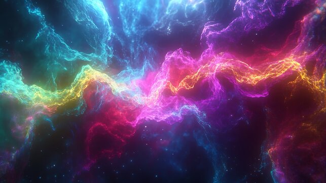 Abstract Colorful Nebula Cosmic Cloudscape