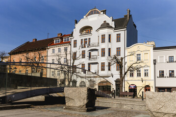 Bielsko Biała, stare zabytkowe kamienice, luty 2025. © Elżbieta Kaps