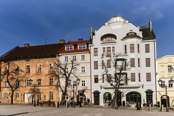 Bielsko Biała, stare zabytkowe kamienice, luty 2025. © Elżbieta Kaps