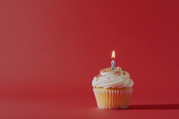 Sweet Delight: A Single Cupcake with Fluffy White Frosting and a Delicate '7' Decoration, Perfect for Birthday Celebrations, Dessert Menus, Baking Blogs, and Culinary Websites. High-quality image     