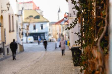 Bielsko Biała, stare zabytkowe kamienice, luty 2025. © Elżbieta Kaps