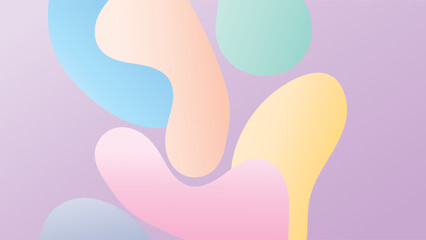 ABSTRACT HAND DRAWN ORGANIC SHAPES BACKGROUND BLUE ORANGE PINK PURPLE GRADIENT PASTEL COLOR DESIGN VECTOR TEMPLATE GOOD FOR MODERN WEBSITE, WALLPAPER, COVER DESIGN 