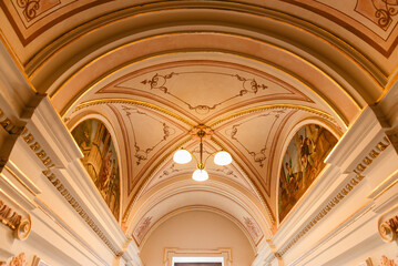 Bielsko Biała, zabytkowy sufit w starej kamienicy. © Elżbieta Kaps