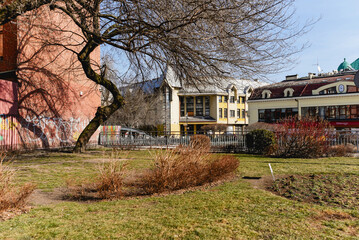 Bielsko Biała, stare zabytkowe kamienice, luty 2025. © Elżbieta Kaps