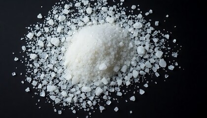 Pile, Scattered Quartz Sand Black Background