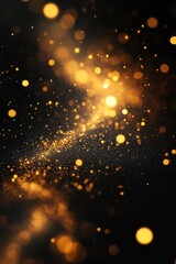 Obraz premium Golden bokeh lights on dark background creating a magical atmosphere perfect for festive season and celebration abstract art photography