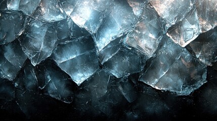 Abstract Glacial Ice Texture Cold, Crystalline Background