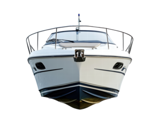 Isolated White Motorboat Front