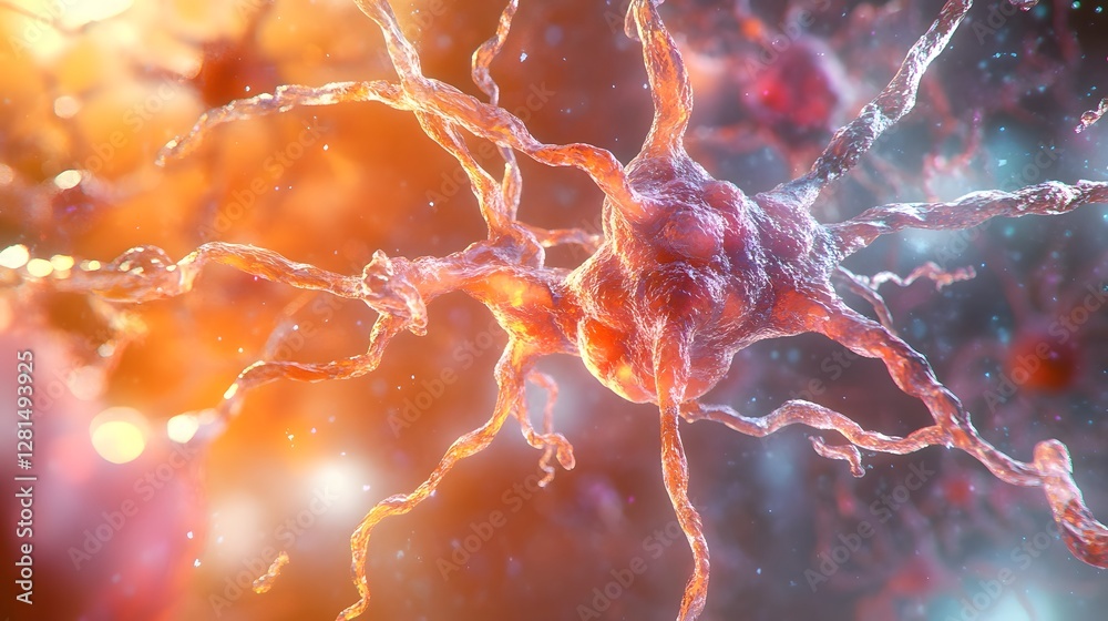 Poster vibrant neuronal connections capturing the essence of cognitive function