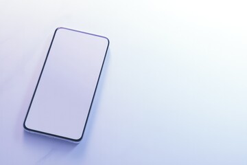 Sleek smartphone on minimalistic backdrop, highlighting modern d