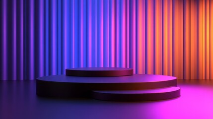 Modern Neon Stage Platform for Product Showcase