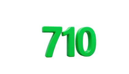 Green Number 710 png