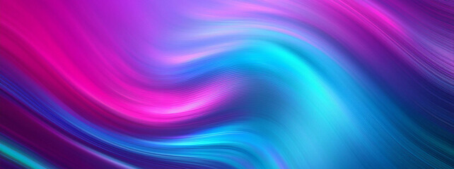 Purple, Pink, Turquoise, Blue Gradient Shiny Beautiful Background. Fluorescent Gradient Overlay Vibrant Defocused Cover. Wide Horizontal Long Gradient Banner. Liquid Neon Bright Trendy Wallpaper.