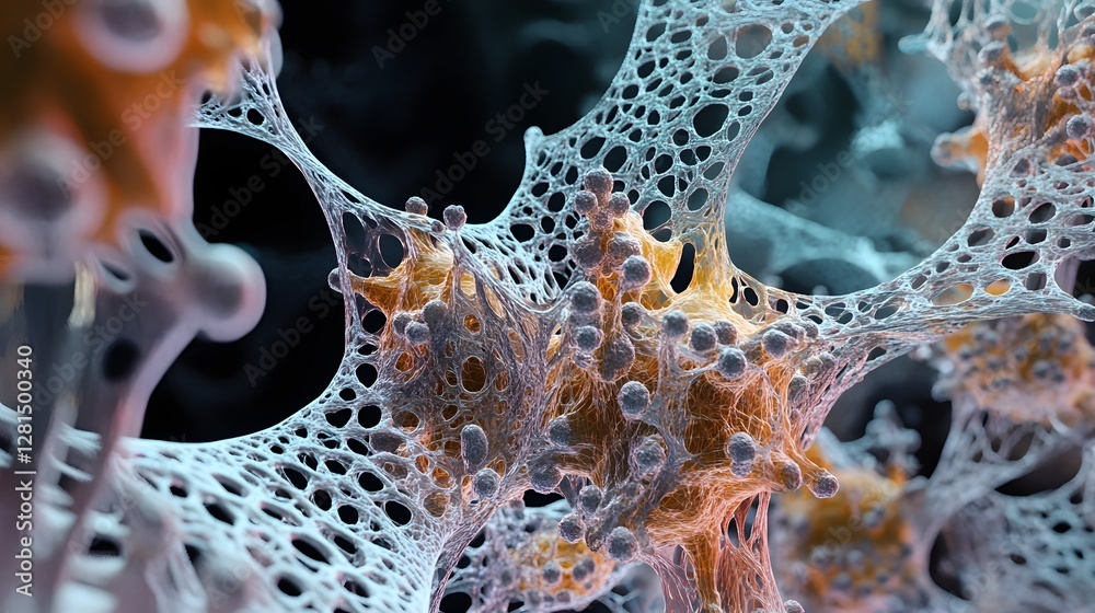 Fototapete visually striking abstract texture and pattern created by a microscopic view of an organic scientifi