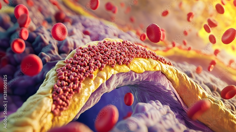 Fototapete visually striking digital showcasing the intricate and vibrant microscopic structures found within t