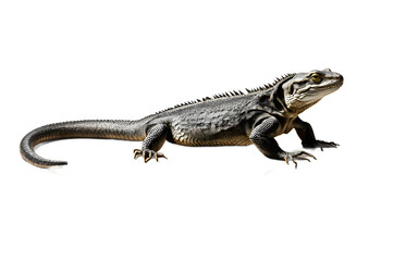 Fototapeta premium A reptile basking platform made of natural stone, isolated on a empty plain background