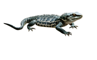 Fototapeta premium A reptile basking platform made of natural stone, isolated on a empty plain background