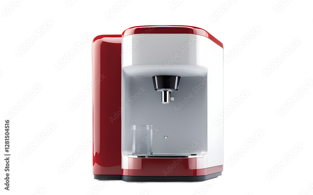 Poster A small pet water dispenser with an automatic refill system, isolated on a empty plain background