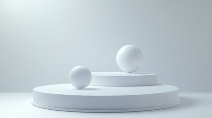 Minimalist Abstract Scene with Geometric Shapes