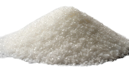 Heap of sugar with pouring on transparent background
