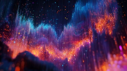 Abstract Digital Light Cityscape with Vibrant Colors