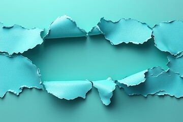 Torn Aqua Paper with Copy Space - Abstract Background Texture