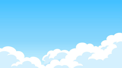 雲と空の背景イラスト_16:9