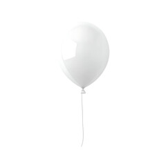 PNG Single White Balloon Floating in Space Against Transparent Background.