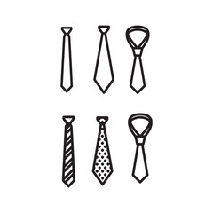 A set of neckties icon vector with liner stock outline