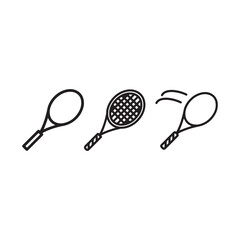 Set of tennis racket trio vector icon