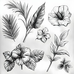 black and white floral background