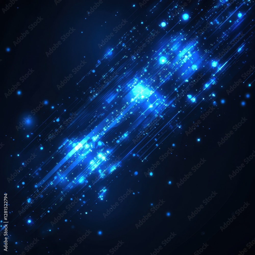Poster dynamic blue light stream abstract background with data flow and futuristic technology concept