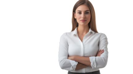 HR specialist, warm and approachable, friendly professional attire, isolated PNG