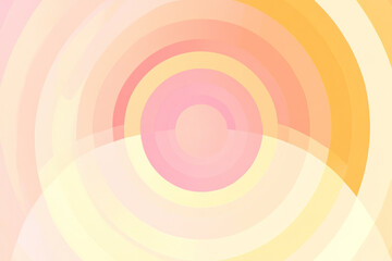Illustration of a series of concentric circles with alternating shades of pastel pink, orange, and yellow. The gentle gradients and symmetrical layout create a soothing and visually appealing abstract