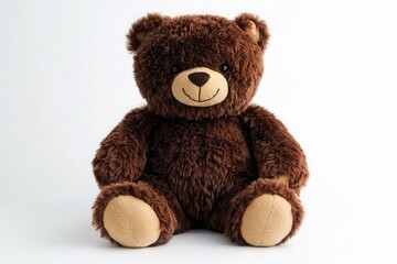 Obraz premium classic vintage teddy bear with soft mohair fur and articulated joints professionally lit against pure white background