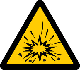 warning sign,  explosion symbol, hazard, explosives, blasts, dangerous detonation risks