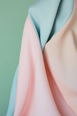 Illustration of soft, organic shapes in pastel pinks, blues, and greens, merging together in a fluid and harmonious design. The gentle curves and subtle colors create a soothing, peaceful ambiance.