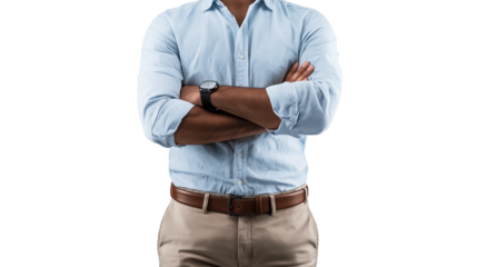 Marketing manager in a trendy outfit, stylish and modern look, professional confidence, isolated PNG