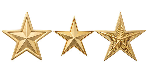 Obraz premium Golden five-pointed star on white, bright star design, Cut Out