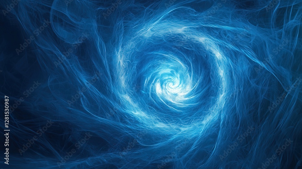 Poster Abstract design with swirling vortex and intense bright center against dark background resembling energy