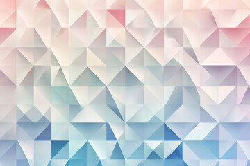 Obraz premium Illustration of geometric triangles and diamonds arranged in a symmetrical pattern, with gradients of pastel colors transitioning smoothly from one to the next. The soft hues and harmonious shapes