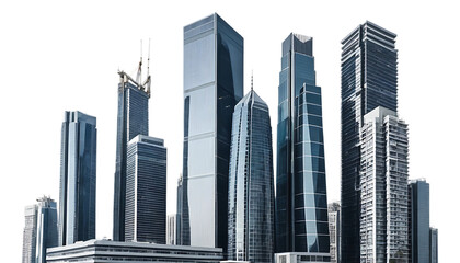 Fototapeta premium Modern skyscrapers urban skyline architecture png