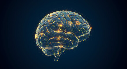 Brain waves, neural consciousness abstract art