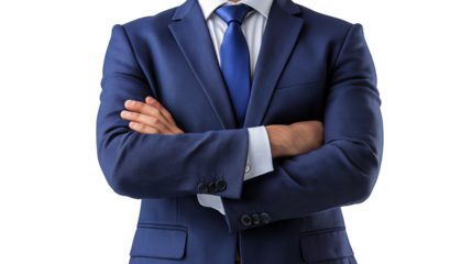 Mortgage advisor, reassuring and trustworthy look, formal attire, isolated PNG