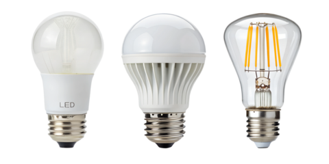Lightbulb on white background, modern lighting idea, Cut Out